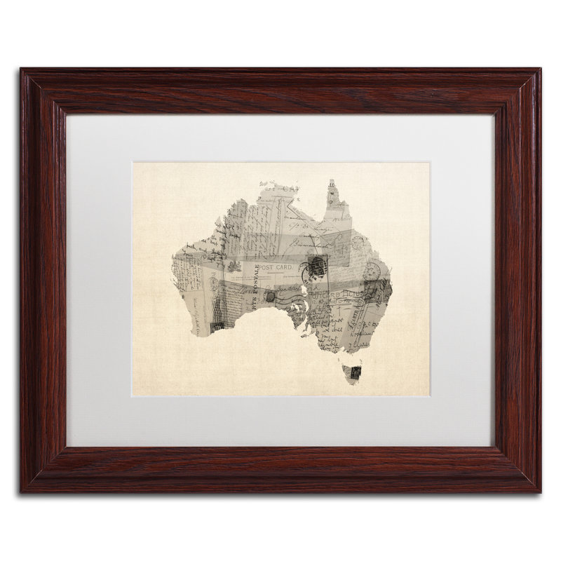 «Australie carte postale», impression encadrée, H 11 po x l 14 po x P 0,5 po, Cadre noir