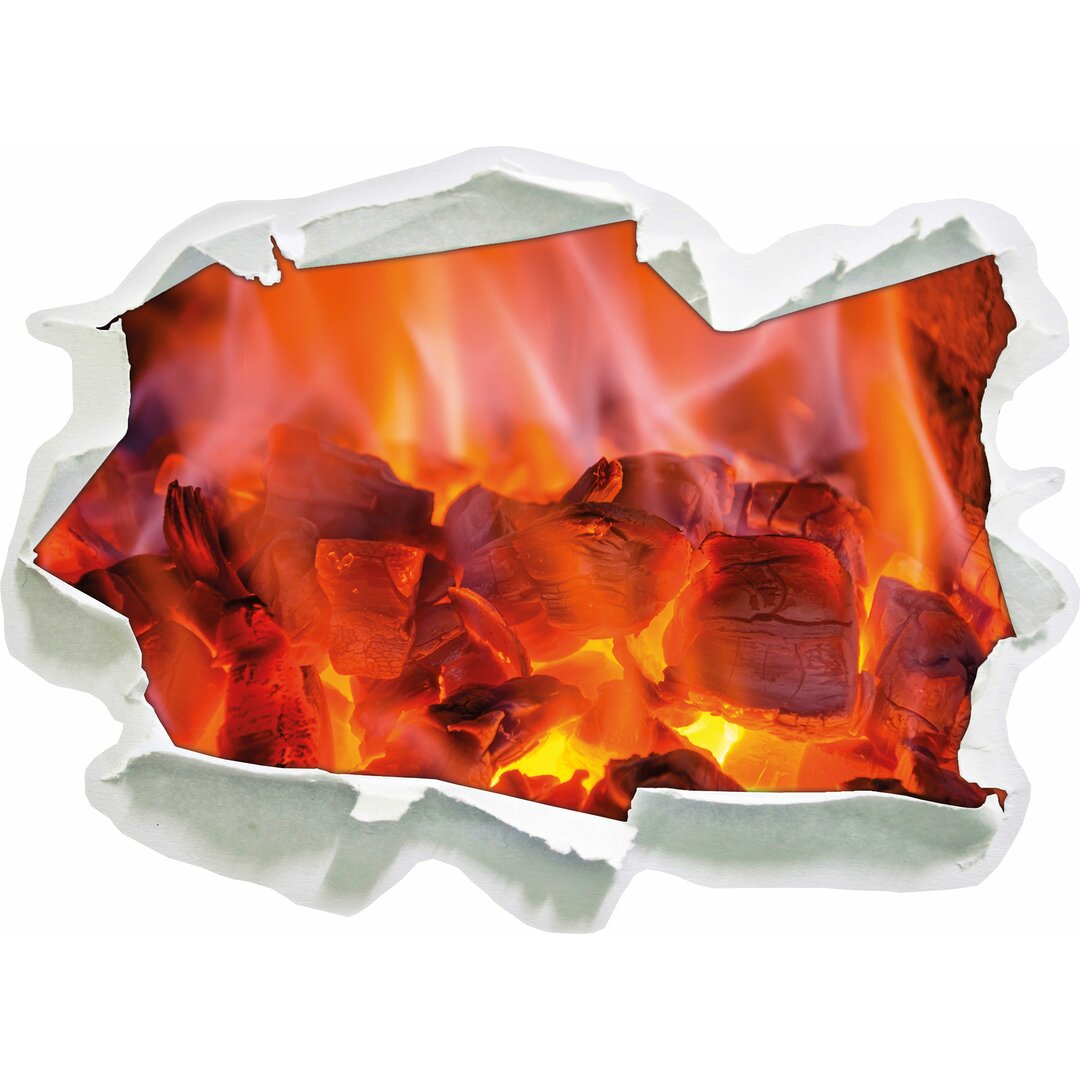 Holzkohle Feuer Wandaufkleber