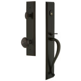 Carre' Handleset with Single Cylinder Deadbolt and Windsor Door Knob and Rosette