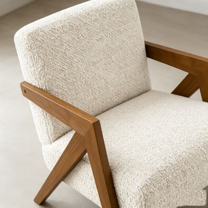 Fauteuil d'appoint moderne H 30 po, Crème
