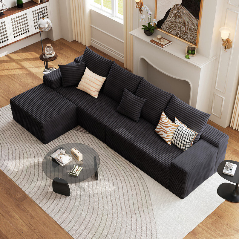Canapé modulaire Boneless, Noir