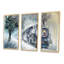 A Steam Locomotive in Winter Time - 3 pièces, reproduction d'art sur toile-566139374-566139360