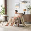 Chaise d'appoint de style Mid-Century moderne en bois massif avec coussin en T de 29 po de largeur -111518320