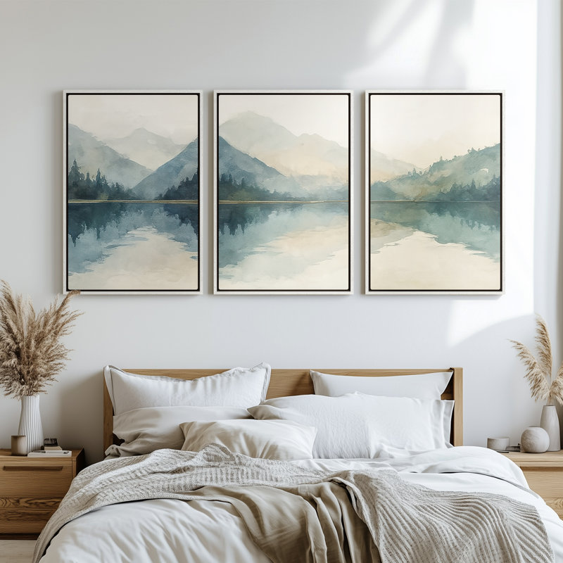 Art mural encadré, impressions murales abstraites rétro pour chambre à coucher, H 24 po x l 16 po, Blanc