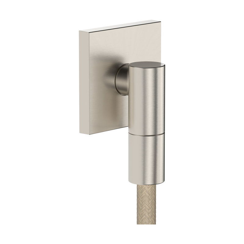Prise murale hansgrohe E avec clapet anti-retour, carré en nickel brossé, Nickel brossé