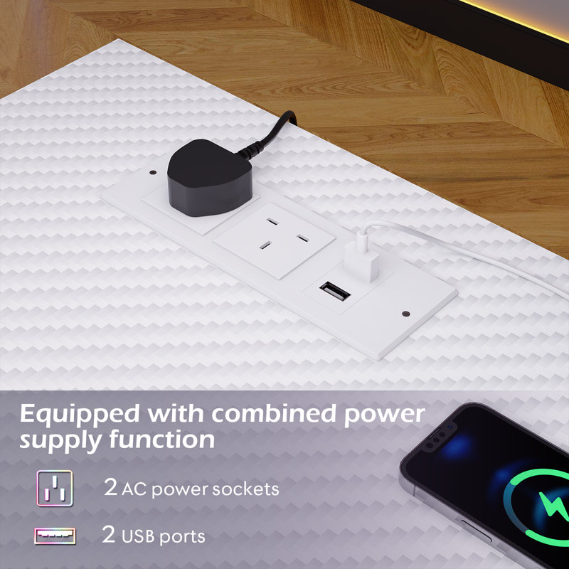 L-Shaped Metal Base Computer Desk, 88cm. H x 155cm. W x 100cm. D, White