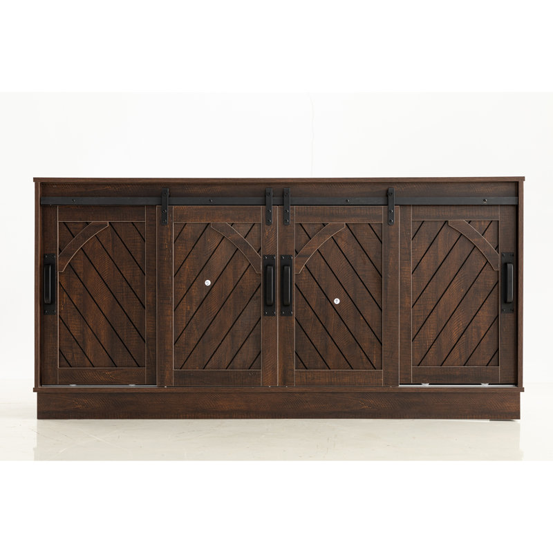American Retro Style  Sliding Four Door 63"W Sideboard/TV stands
