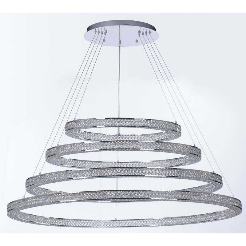 Lustre à del à plusieurs niveaux pour 14 lumières Ambrose
