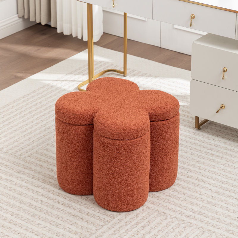 Repose-pieds avec rangement de 19 po de largeur Etai, Orange