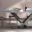 Table de salle à manger rectangulaire à piédestal avec base en métal, table de cuisine moderne-1718216854