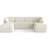 Joko 130.7" 6-Seater Corduroy Reversible Modular Corner Sectional Sofa with Ottoman U-Shape-1392584188