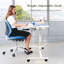 Bureau mobile pour ordinateur portable CLATINA, pupitre pour enseignant réglable en hauteur avec roues verrouillables, table de travail réglable avec tiroir, table de travail sur chariot pour salle de classe de bureau à domicile, blanc