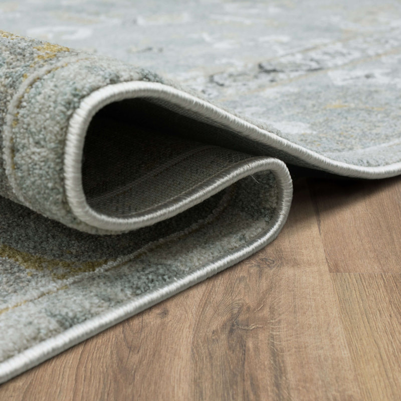 Tapis bleu en polyester Windermere Karastan, Tapis de couloir 2 pi 6 po x 10 pi