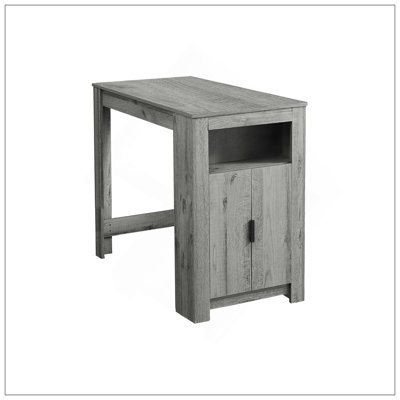 Table de salle à manger, rectangulaire, 48 po, hauteur de comptoir, petite cuisine, rangement, stratifié gris, contemporain, moderne