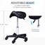 Tabouret à roulettes noir, hauteur réglable, similicuir ergonomique pour un environnement relaxant dans un spa, un salon, un massage, un siège à hauteur de bureau, un bureau pivotant à 360 °,