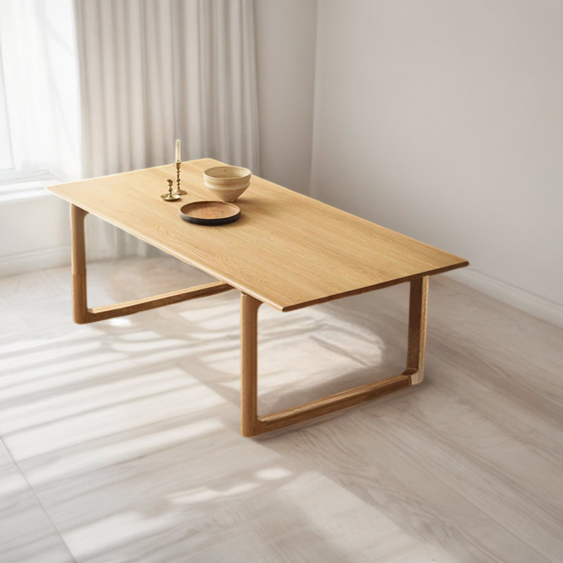 Rinku Ash Solid Wood Dining Table, 31.49" W x 78.74" L