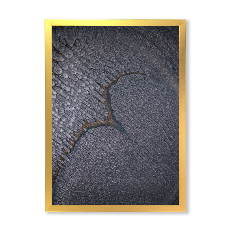 Luxe luxueux, art fluide sur toile monochrome gris IV, H 12 po x l 8 po x P 1 po, Cadre doré