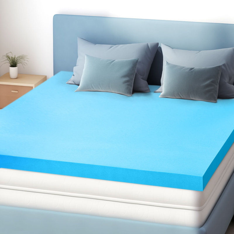 Medium Soft Gel Memory Foam Mattress Topper, California King, 3