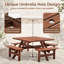 8-Person Square Picnic Table With Umbrella Hole Waterproof & Sturdy Cross Structure Outdoor Dining Set For Backyard Garden Camping Easy Clean