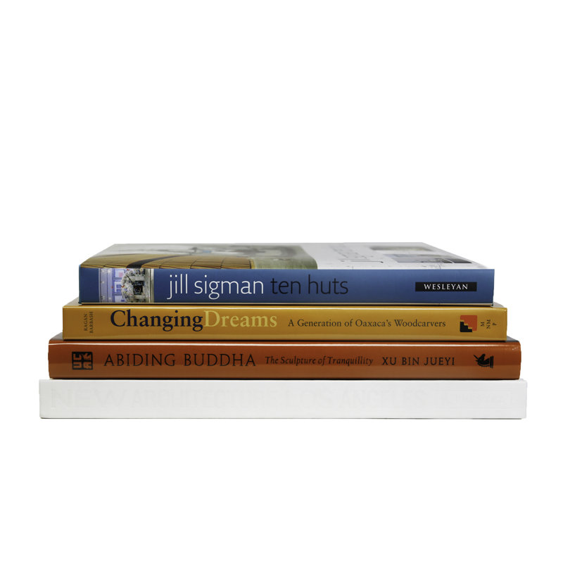 Decorative Books - Rustic Ocean Coffee Table Stack - 4 Orange and Blue Books