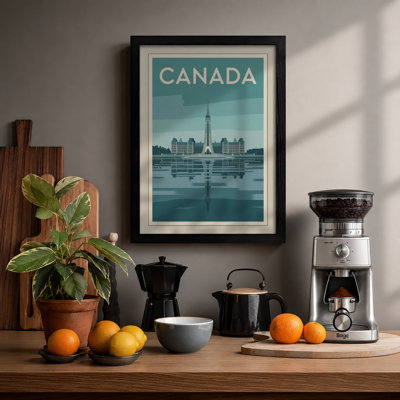 Postcard from Canada Retro - Framed Print
