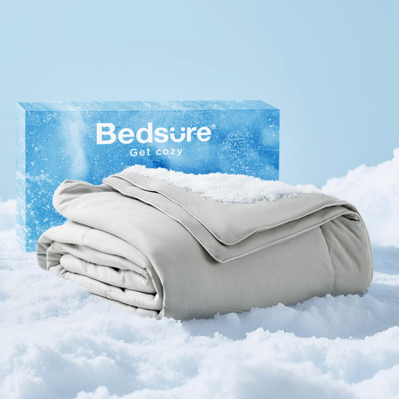 Bedsure Cooling Blankets for Hot Sleepers - Summer Blanket, Grey, Twin