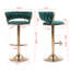 Ensemble de 2 tabourets de bar, avec repose-pieds chromé et base pivotante réglable en hauteur-676998309
