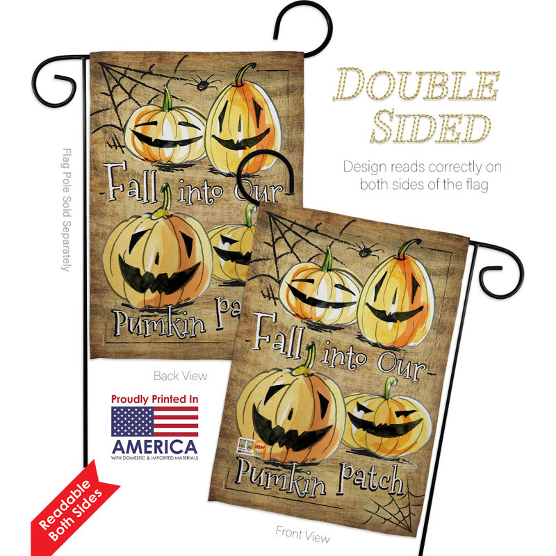 Double Sided 18.5 in. H x 13 in. W Polyester Halloween Garden flag