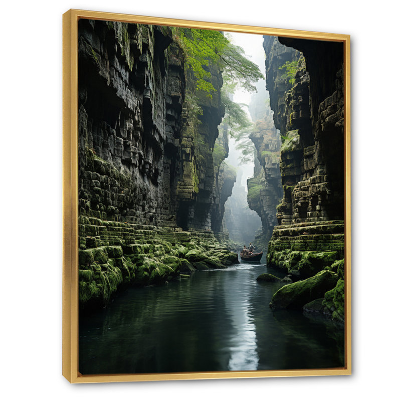 Canyon Canyon - Mystic Gorge, H 32 po x l 16 po x P 1 po, Cadre flottant doré
