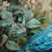 Teal Peacock Monochrome - Modern Velvet Curtain - Room Darkening - 1 Panel-107831296