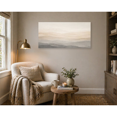 Layered Mountain Landscape Wrapped Canvas Wall Art