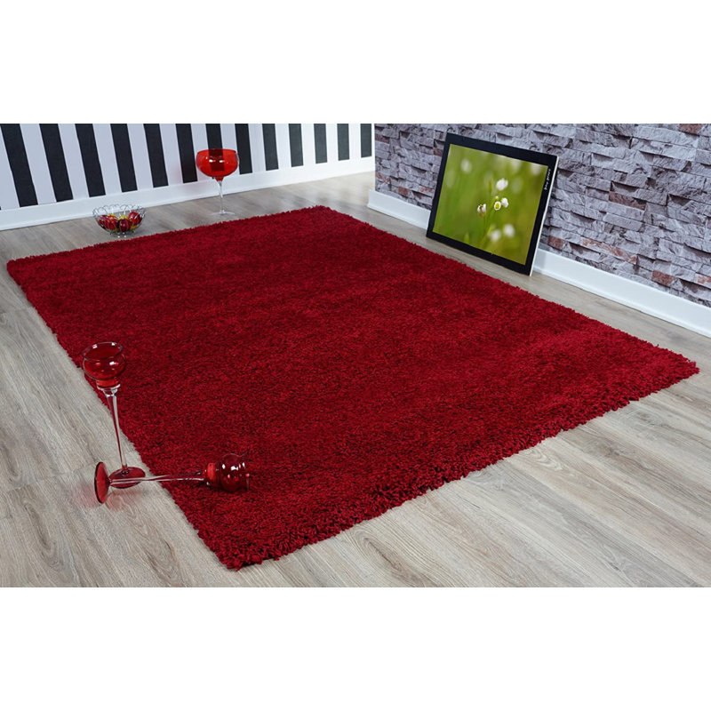 Reon Solid Colour Shag Area Rug, Rectangle 60 x 110cm