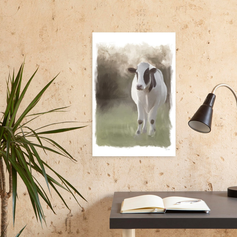 Jersey, pâturages, abstrait, vache, paysage naturel, art, H 24 po x l 16 po