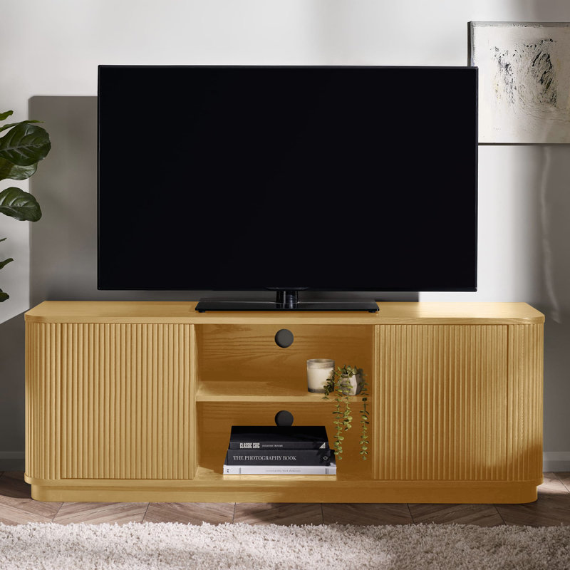 Baffour TV Stand for TVs up to 65", Light Oak