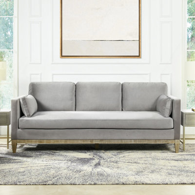 Canapé de ferme moderne de 84 po Knox, velours gris opale