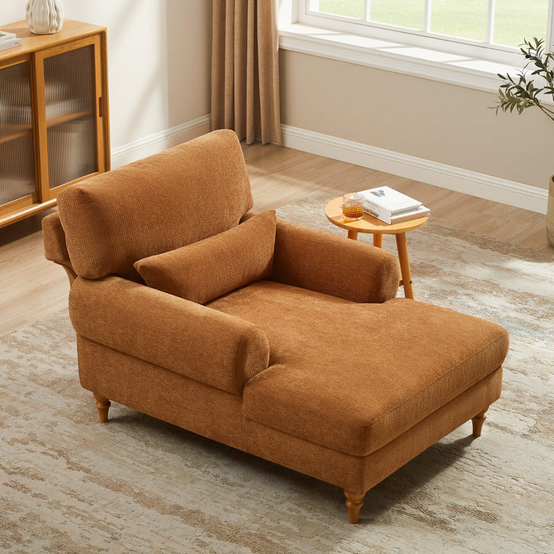 Chaise longue rembourrée avec dossier réglable Jazier, Rustic