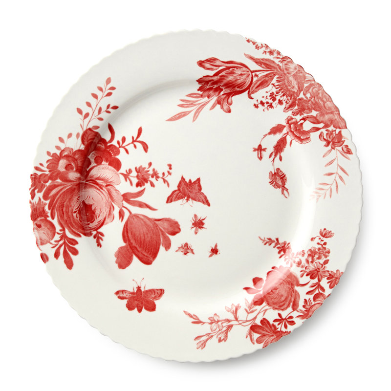 Ensemble de 6 assiettes plates en porcelaine Gabrielle Rose