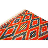 Antique Rustic Red Color Allover Geometric Native American Navajo Flat Weave Rug