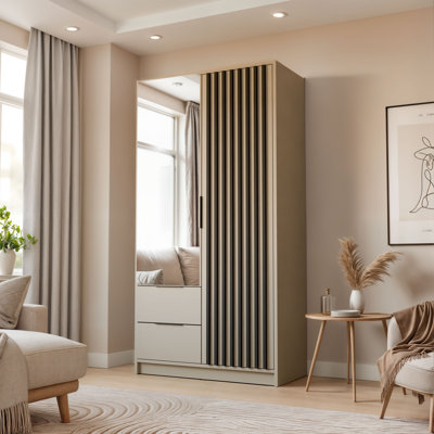 NELA Wardrobe with Slatted Fronts