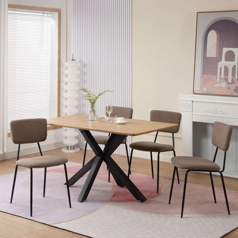 Chaise de salle à manger rembourrée Otelia, Brun, Ensemble 4 pièces