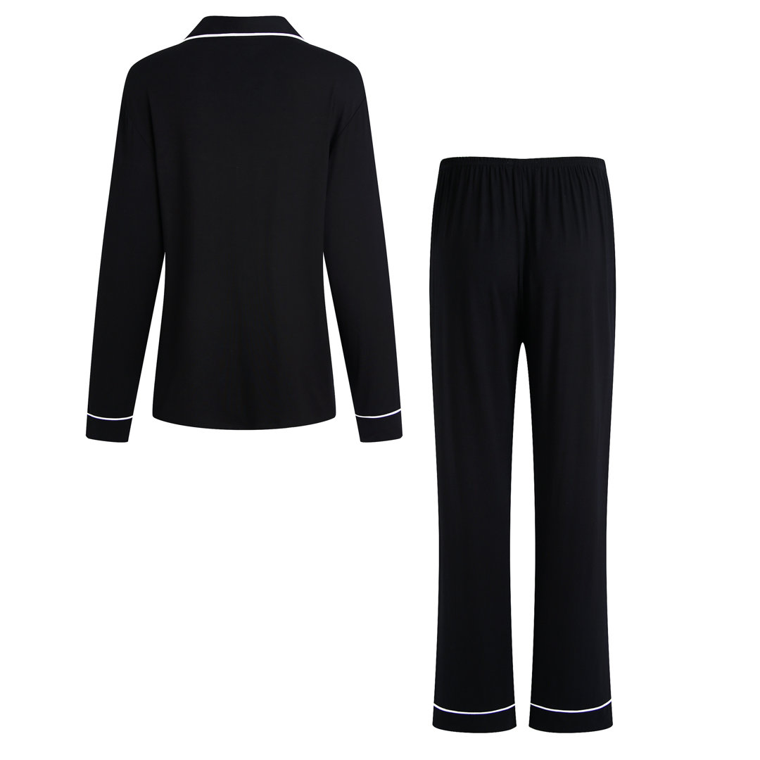 Andrina Womens Pajama Set Button Down Sleepwear Long Sleeve Nightwear Long Pants Pj Set S-XXL Alwyn Home 