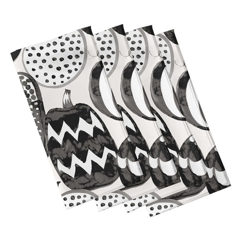 Mitesh Polyester No Pattern Square Napkin, White