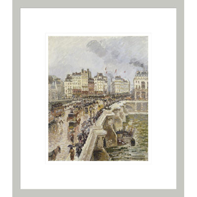 «Le Pont Neuf sur un après-midi pluvieux» par Camille Pissarro, impression giclée encadrée