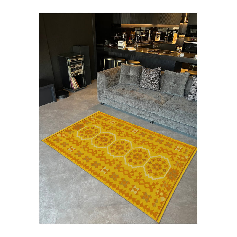 Tapis gris tissé traditionnel Mosso, 2' x 2'11"