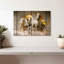 Chevaux blancs dorés sur toile-807544900