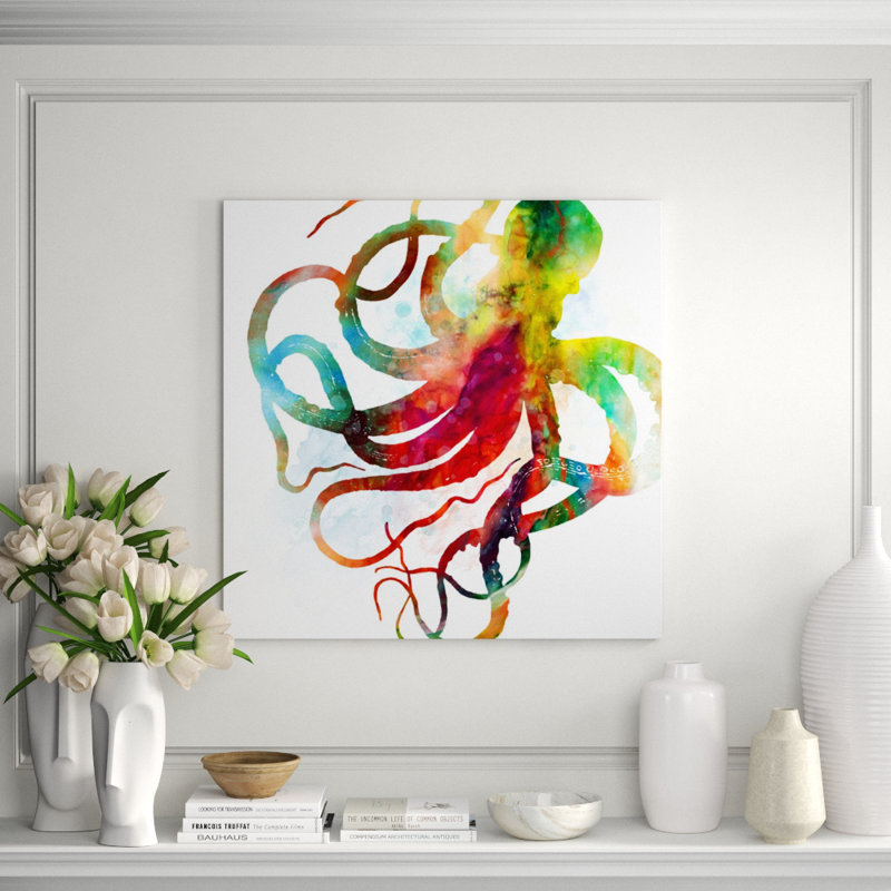 Pieuvre In Dreams I Painting by Sofia Fox, Knife Gel, 40" H x 40" W