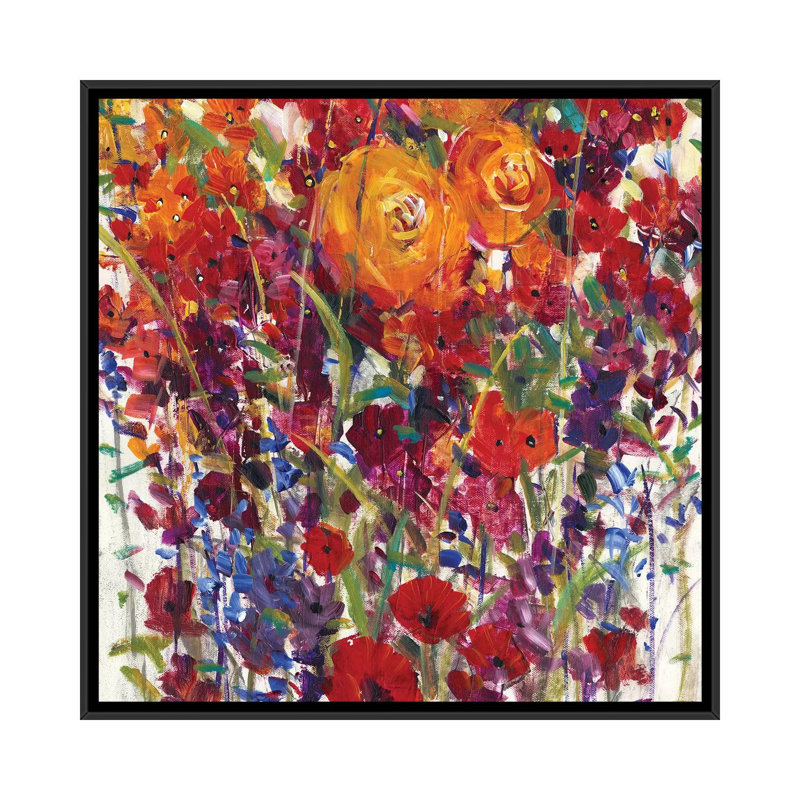 « mixed bouquet iii », reproduction sur toile, H 18 po x l 18 po x P 1,5 po, Toile avec cadre noir, Pas de tapis