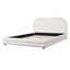 Lit plateforme tapissier de style grand lit avec tête de lit courbée, structure de lit en bois massif et aucun sommier tapissier-23701363