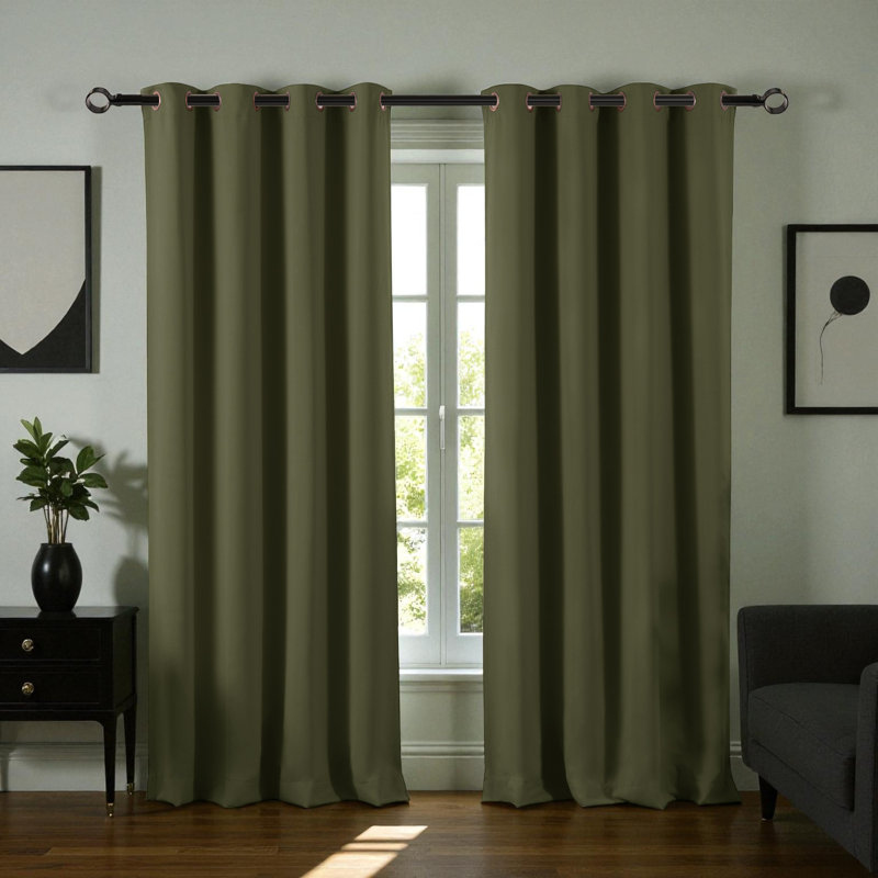 Tringle à rideaux simple ajustable 1 po Salut, Noir, 66" - 120"