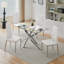 Beveard Glass Top Metal Base Dining Table